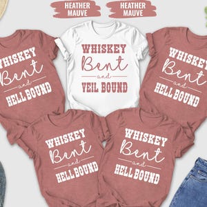 Bachelorette Party Shirts, Whiskey Bent and Veil Hell Bound, Nashville Bachelorette,  Wedding Party Shirts, Bridesmaid Proposal, Bride Shirt