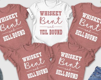 Bachelorette Party Shirts, Whiskey Bent and Veil Hell Bound, Nashville Bachelorette,  Wedding Party Shirts, Bridesmaid Proposal, Bride Shirt
