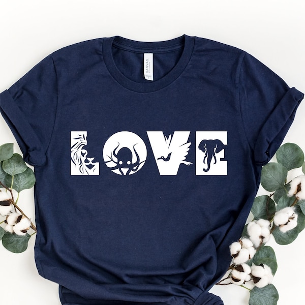 Love Shirt, Animal Rights Shirt, Aminal Shirt, Environmentalist Shirt, Nature Lover Tshirt, Animal Silhouette Tee, Funny Animal Lover Tshirt