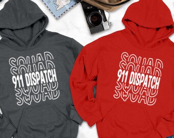 Sudadera con capucha del equipo de despacho del 911, sudadera con capucha de despachador de emergencias, sudadera con capucha de despachador, sudadera con capucha de despachador, sudadera con capucha de transporte, sudadera con capucha con cita de coordinador