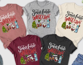 Camiseta favorita del equipo de diálisis de Santa, camiseta navideña para técnicos de diálisis, regalo navideño para enfermeras, camiseta para enfermeras de diálisis, camiseta navideña para enfermeras de diálisis