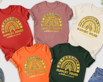 Support Squad Childhood Cancer Shirt ,Gold Ribbon Tee, Family Survivor Cancer Shirt, Child Cancer Team Tee, Childhood Cancer Warrior Shirt