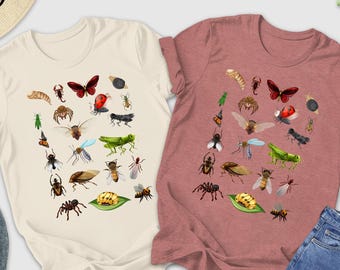Insect Shirt, Vintage Insect Shirt, Entomology Shirt, Bug Lover Gift for Women or Men, Kids, Nature Lover Shirt, Cool Insect Shirt, Bugs Tee