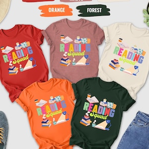 Reading Squad Shirt, Librarian Tshirts, Reading Team Tees, Student Shirt, Book Worm Shirt, Reader Shirt, Teacher Shirts, Book Club Shirts