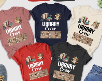 Library Team Shirt, Library Staff Tee, Book Lover Gift, Book Nerd Gift, Library Squad Shirt, Back To School Shirt, School Library Crew Shirt
