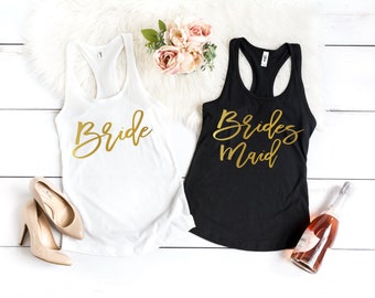 Bride Tank, Brides Maid Tanks, Bachelorette Party Shirts,Bridesmaid Shirt, Bride Shirts, Bride Squad Shirt,  Wedding Party T-Shirts, Tee