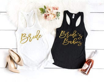 Brides Babes Tanks, Bachelorette Party Shirts,Bridesmaid Shirt, Bride Shirt, Bride Shirts, Bride Squad Shirt,  Wedding Party T-Shirts, Tee