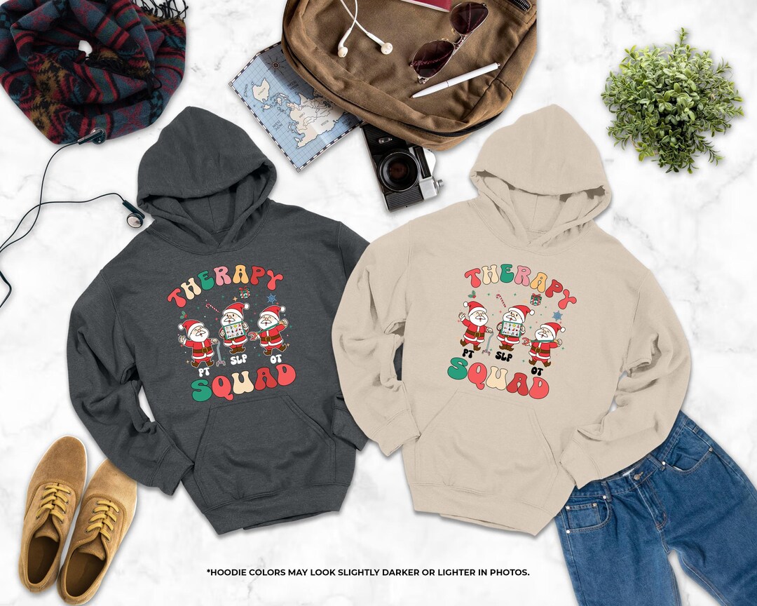 Therapy Squad SLP OT PT Hoodie, Therapy Christmas Squad, Occupational ...