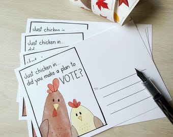 Make a Plan to Vote Postcards - blank back  | Postcards for Voters | Climate Change Postcards | School Board Election