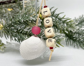 Handmade LOVE Ornament | Valentine’s Day Ornament | Beach Theme Ornament | Valentine’s Day Home Decor