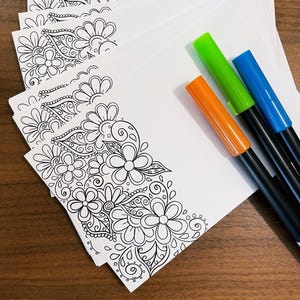 Cartões-postais para colorir: Flores | Verso em branco | Cartões de agradecimento | Diga olá | Cartões-postais para eleitores | Papel-cartão resistente