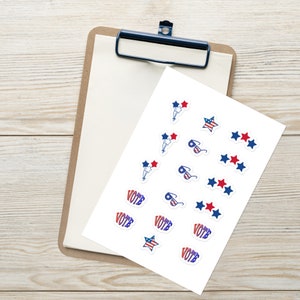 Feuille d'autocollants de vote | Stickers étoiles et rayures | Stickers patriotiques