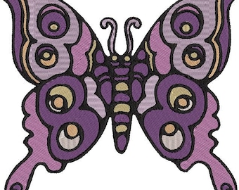 Colorful butterfly sewing machine embroidery design for gifts, home décor, throw pillows, curtains, baby shower, birthday presents, linens