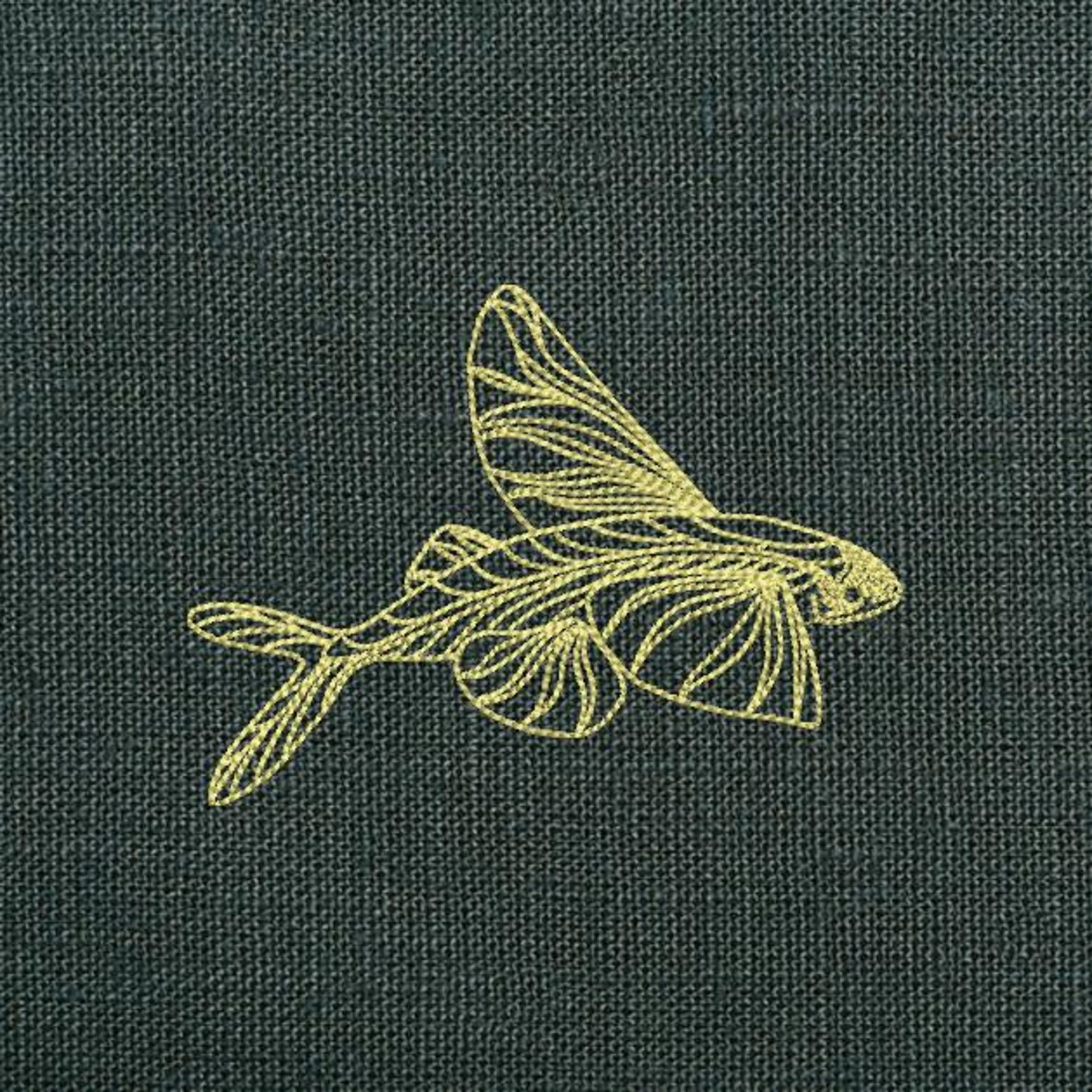Flying Fish With Four Wings Jumping Outline Digital Sewing Machine ...