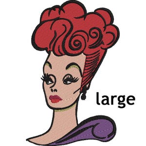 I Love Lucy 1950s vintage show actress Lucille Ball digital sewing machine embroidery design for instant download