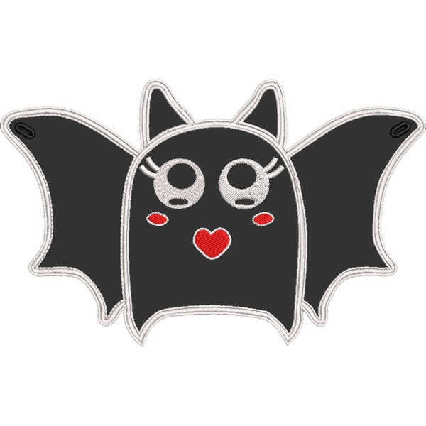 Cara de murciélago emoji "Lovey Howell" para tela negra