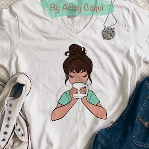 Girl Coffee Drinker Gelaagde SVG bestand, koffie svg gesneden bestand voor cricut, thee gelaagde svg bestand voor cricut, mok gelaagde svg cut bestand voor cricut