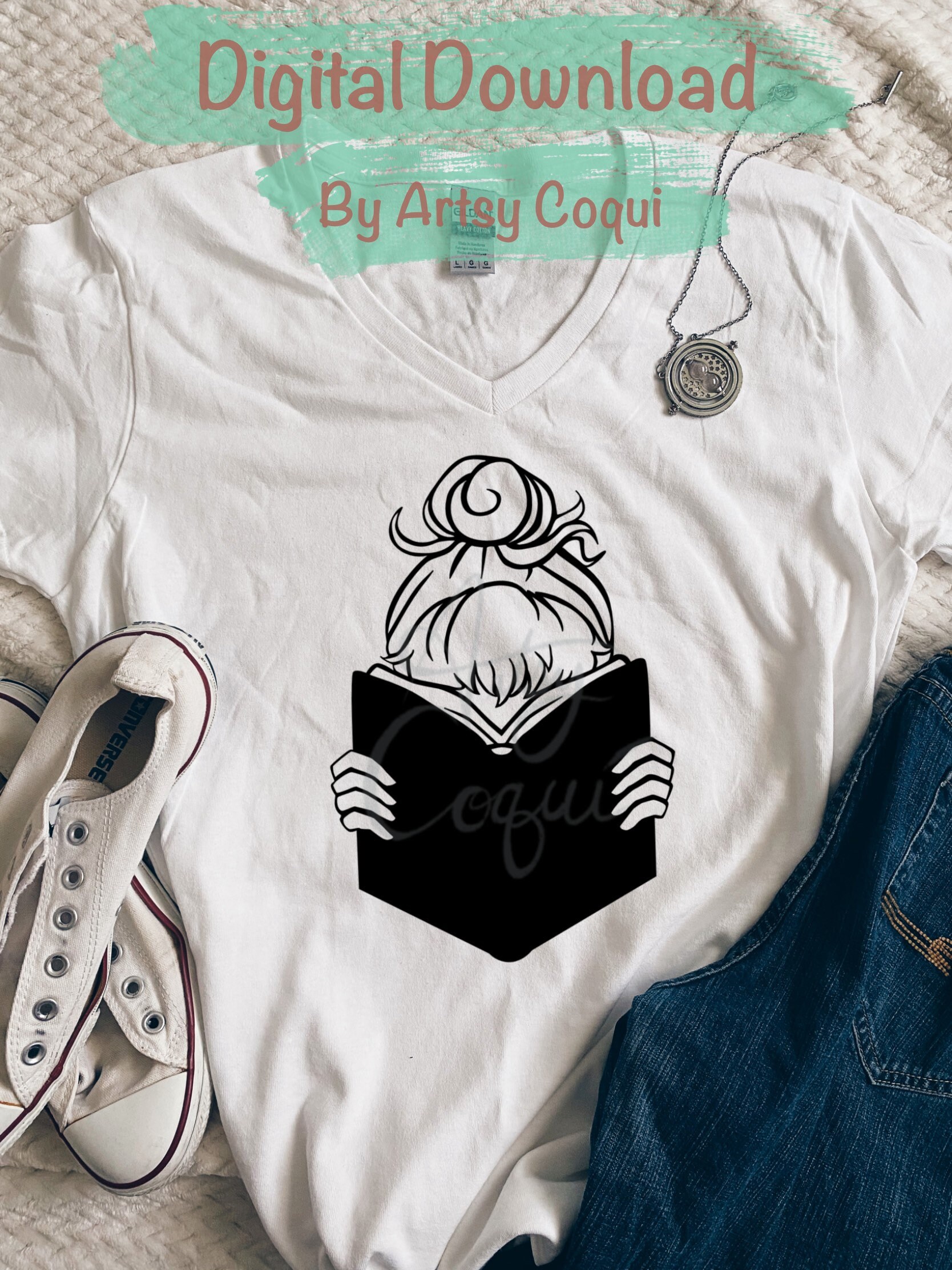 Girl Bookworm SVG Cut File, Layered SVG Cut File for Cricut, Nose in ...