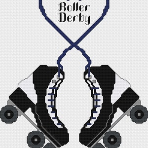 Roller Derby Rullskridsko Hjärta Korsstygnsmönster 2 storlekar Anpassningsbar Skater Quad Skates PDF Ladda ner Personifiera
