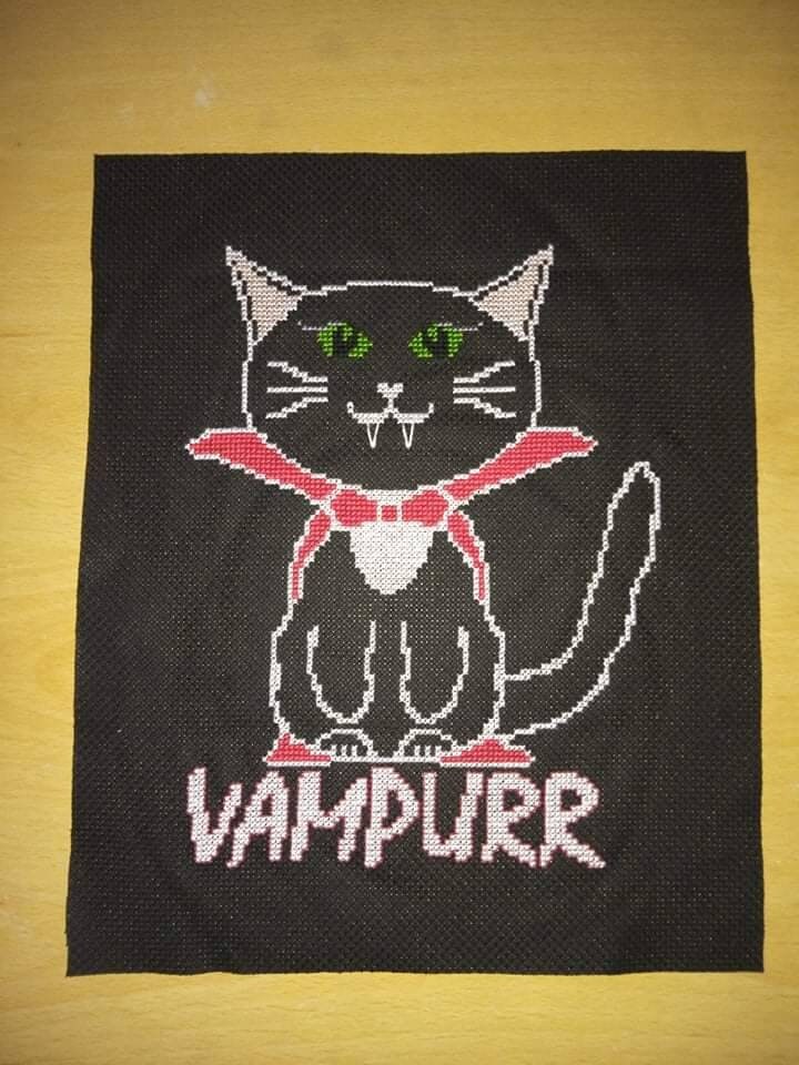 Vampurr Cross Stitch Pattern PDF Download Funny Halloween - Etsy