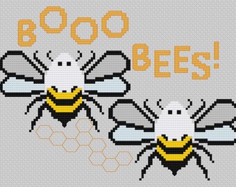 BooBees Cross Stitch Pattern PDF Download Funny Halloween