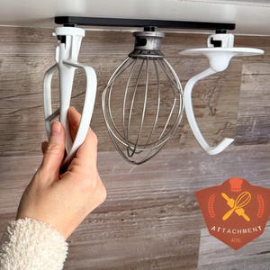 Mixer Attachment Organizer Mount- for Kitchenaid Mixer Attachments 3 Paddle Storage Organization Space Saver 3-D Printed PETG