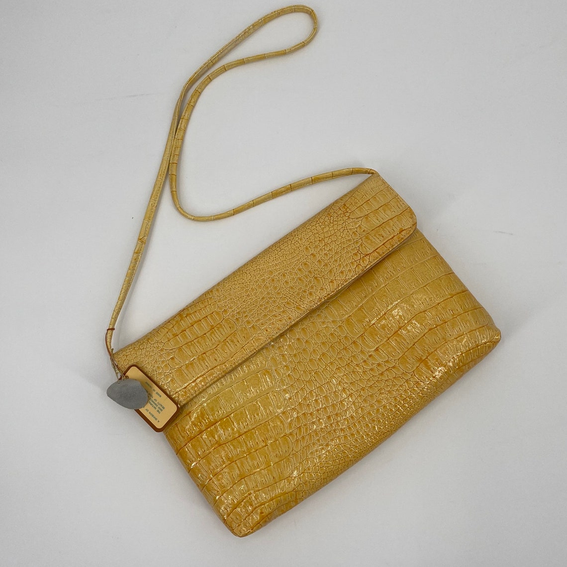 Vintage Contessa Leather Shoulder Bag Purse Croc Embossed Etsy