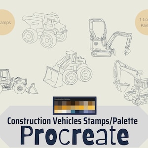 Véhicules de construction / Diggers Timbres pour procréer - X 5 &1 X Palette -Téléchargement numérique