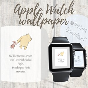 Inspired by Winnie the Pooh - bear Apple Watch wallpaper- 38-42mm - instant download!