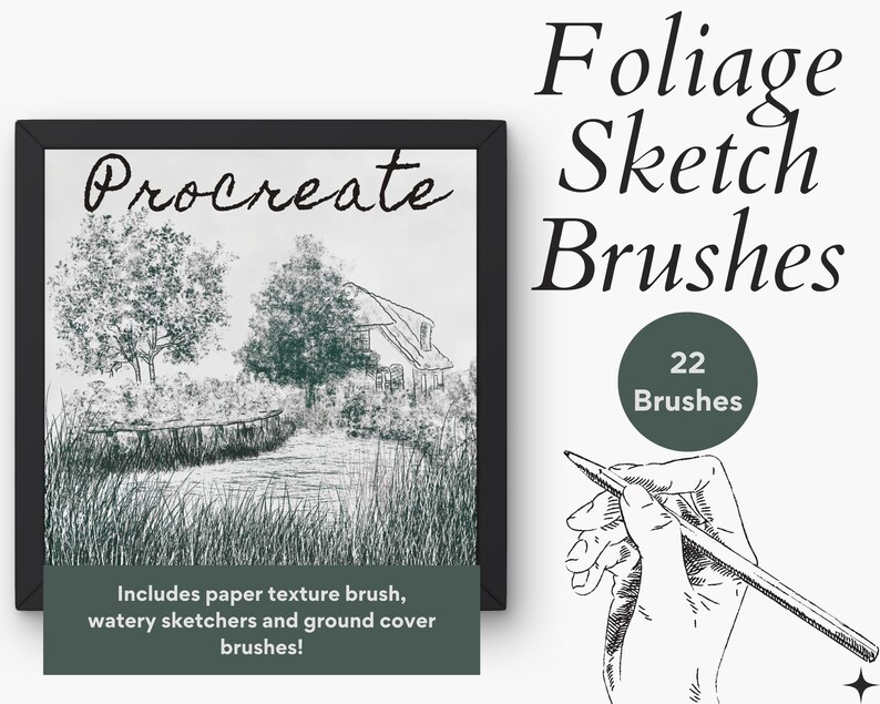 Foliage Sketch Brushes for Procreate X 22 Make Sketching Easy Includes ...
