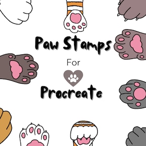 Procreate Cute Paw Stamps / Brushes - 10 pędzli - natychmiastowe pobranie!