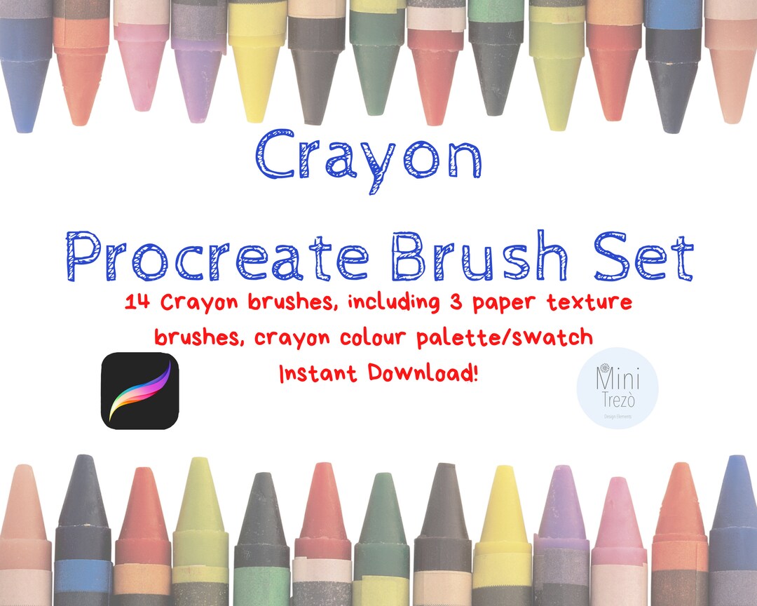 Crayon Procreate Brush Set 4 Crayon 1 Lettering (Instant Download) Etsy