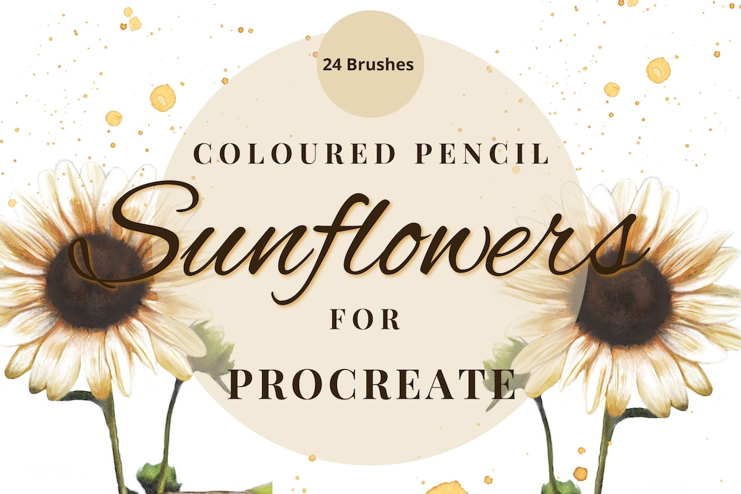 Sunflower Procreate Brushes - Coloured Pencil Toolkit (digital Download ...
