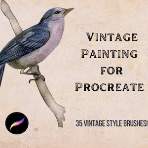 Vintage penseel voor Procreate - 35 plus X-penselen - Inclusief papierborstels, inkters, grunge en verf - Instant Download!