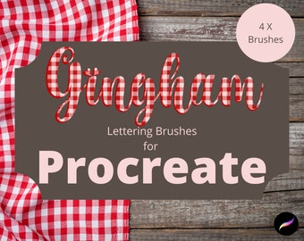 Gingham Checked Lettering Brushes X 4 - Procreate 5 - Instant Download!