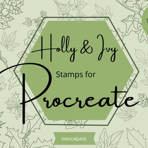 Juego de pinceles de sello Holly and Ivy Procreate - 12 X pinceles - ¡Descarga instantánea!