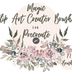Pinceaux magiques de créateur de cliparts pour procréer - Aquarelle prête à l'emploi !   -21 pinceaux dynamiques - Téléchargement instantané !