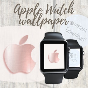 Logo Apple Oro Rosa - sfondo Apple Watch metallizzato- 38-42mm - download istantaneo!