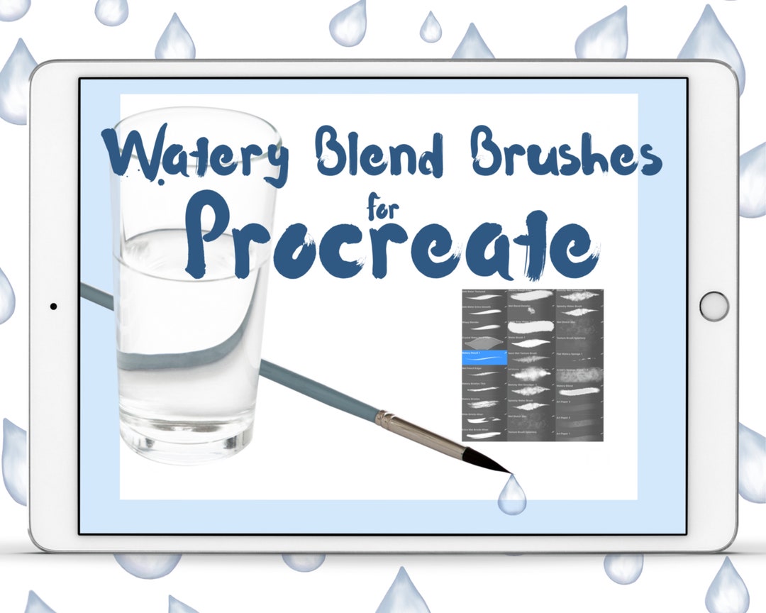 Watery Blending Brushes for Procreate – Watercolor Texture (digital ...