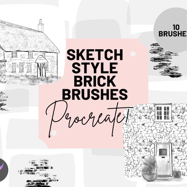 Sketch Style Bricks / Stone Brushes for Procreate X 10 - Instant Download!