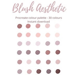 Blush Aesthetic - Rosa Porzellan Beige Creme - Procreate Farbpalette / Swatch - 30 X Farben - sofort download