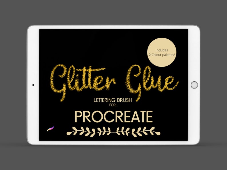 Procreate Glitter Glue Lettering Calligraphy Brush Includes Etsy
