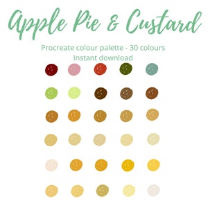 Kleurenpalet appeltaart en vla/staal/compositiegrafiek - voor Procreate - direct downloaden!