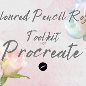 Procreate 色鉛筆 バラ ツールキット - ブラシ x 30 スタンプ/ガイド、紙テクスチャ、ブラシを含む - 即時ダウンロード