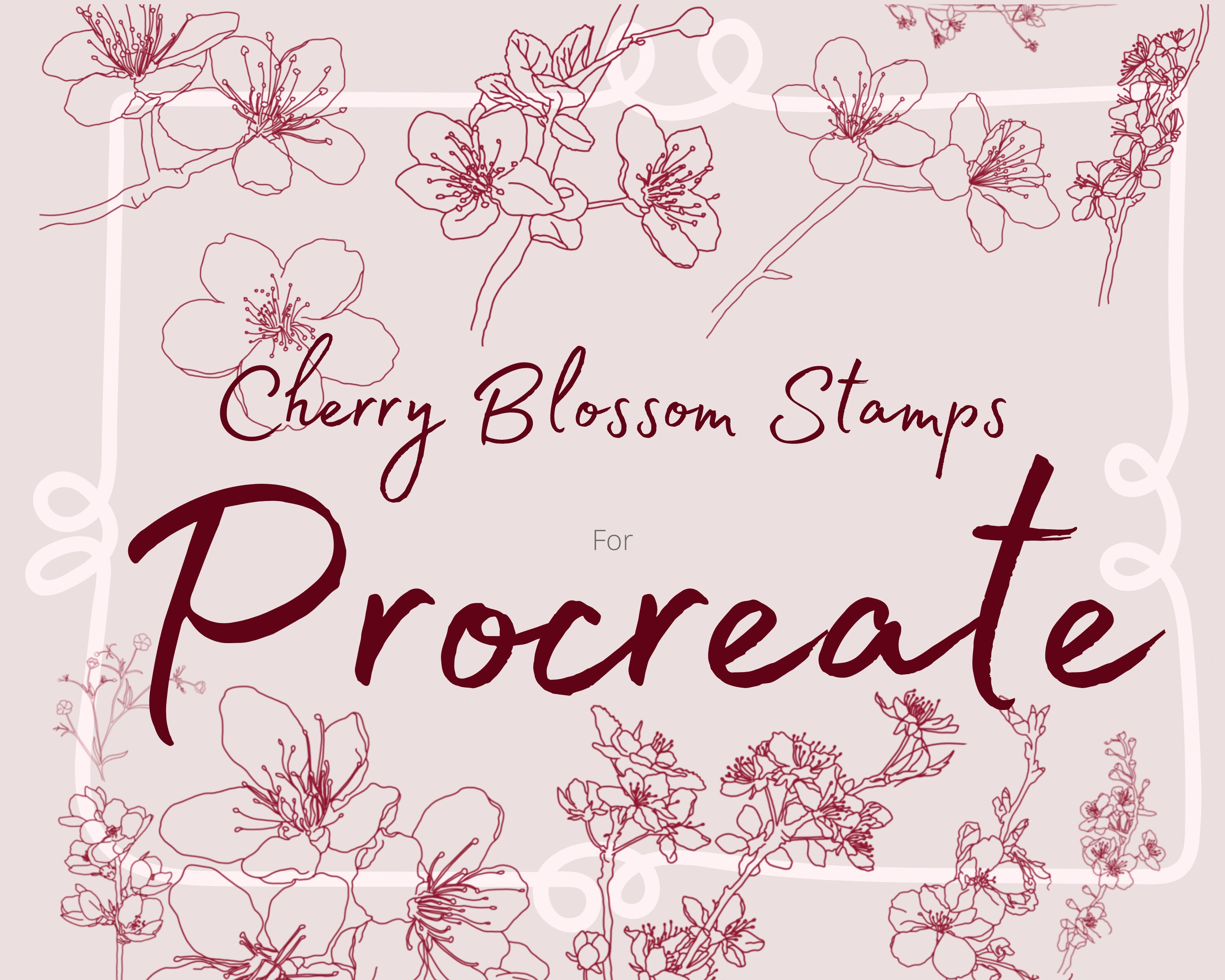 Cherry Blossom Stamps and Palette for Procreate (digital Download) - Etsy