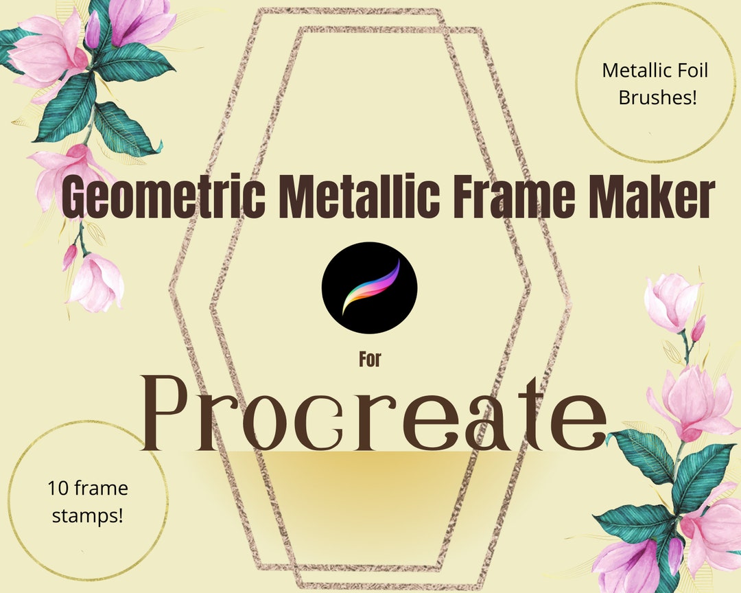 Geometric Frame Toolkit for Procreate- Includes Stamps and Metallic ...