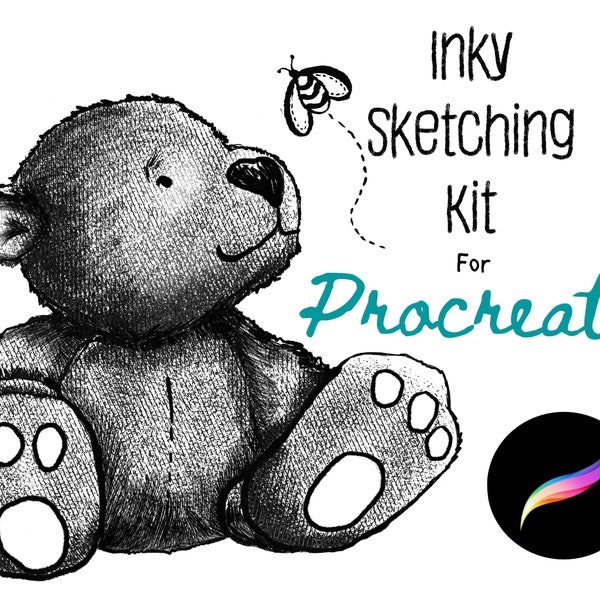 Inky Sketch Kit for Procreate X 24 Ink / Fine Liner / fibre Tip / Hatching / Shaders - Instant Download!