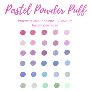 Pastel colours - procreate swatch / colour palette - 30 shades - instant download