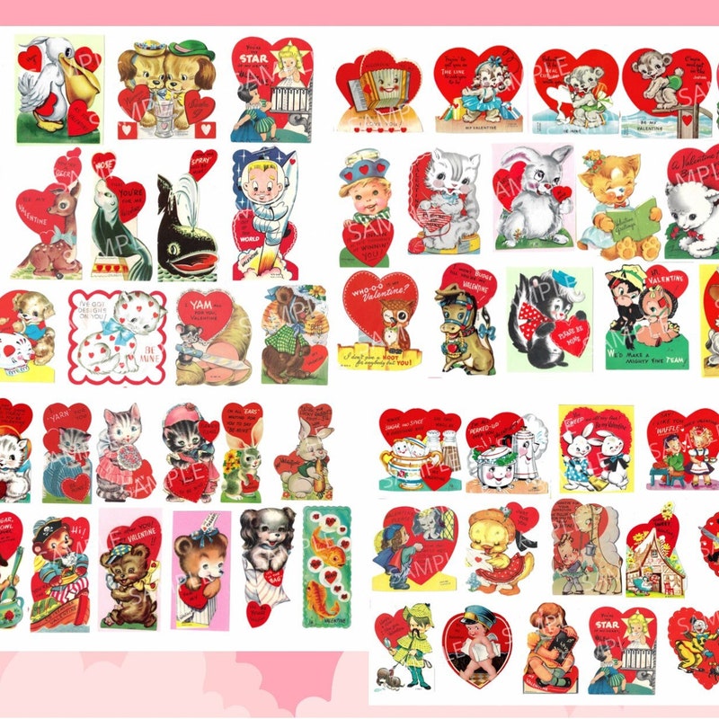 Valentines Printable 1950 Etsy