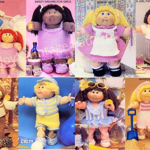 20 Piece Vintage Cabbage Patch Kids Outfits Crochet Patterns Soft Sculpture Doll Clothes Girls Boys 16” - 18 Inch Dolls Digital Download PDF